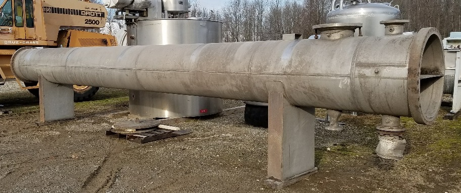 ***SOLD*** used 3,780 Sq.Ft. stainless steel shell and tube heat exchanger. STAINLESS STEEL TUBES: (514) 1